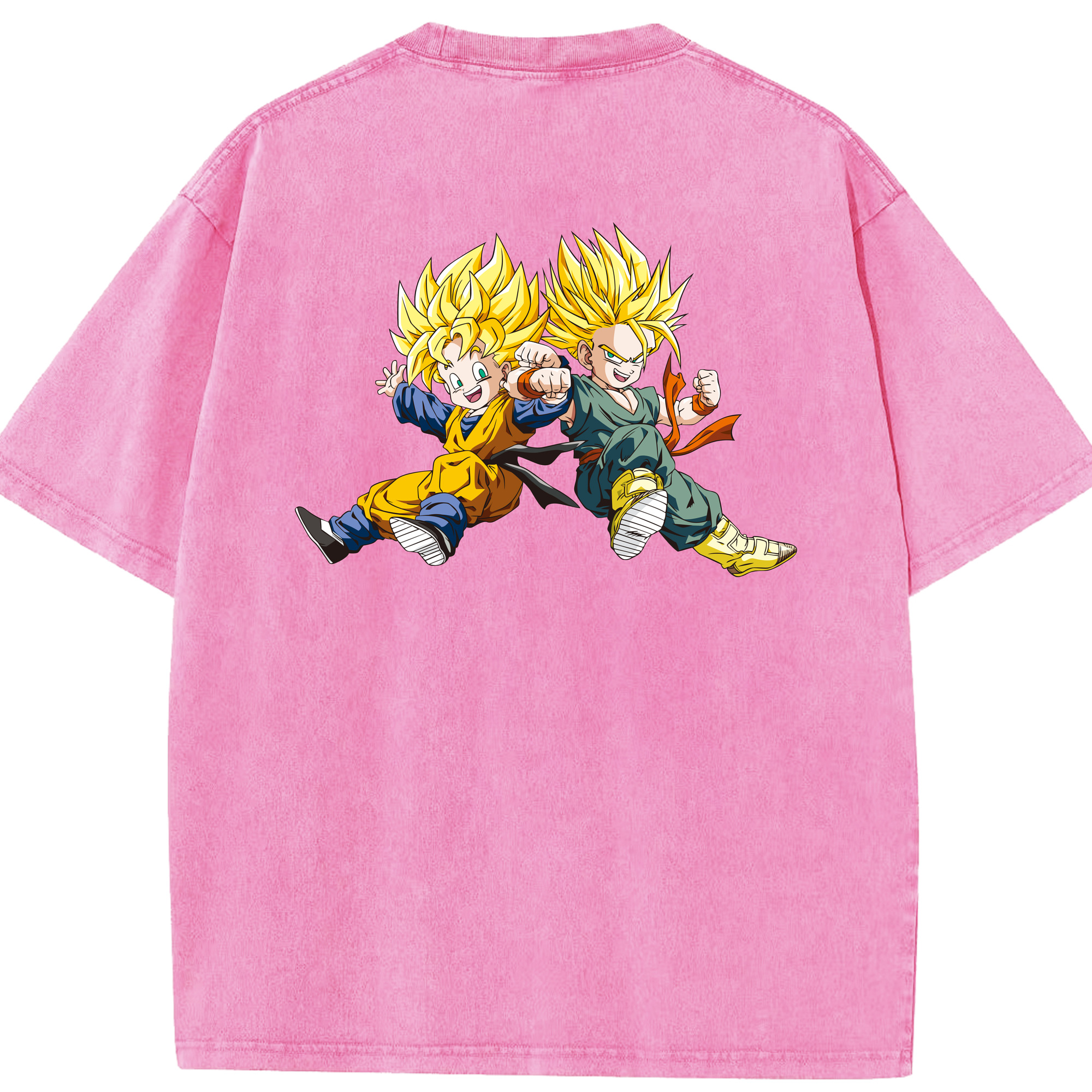 （画像用） ドラゴンボール 孫悟空（そん ごくう）Son Goku カカロット DRAGON BALL Kakarotto 綿100% ヴィンテージ風 半袖Tシャツ（背面プリント）